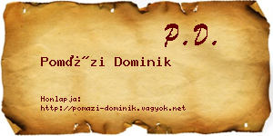 Pomázi Dominik névjegykártya